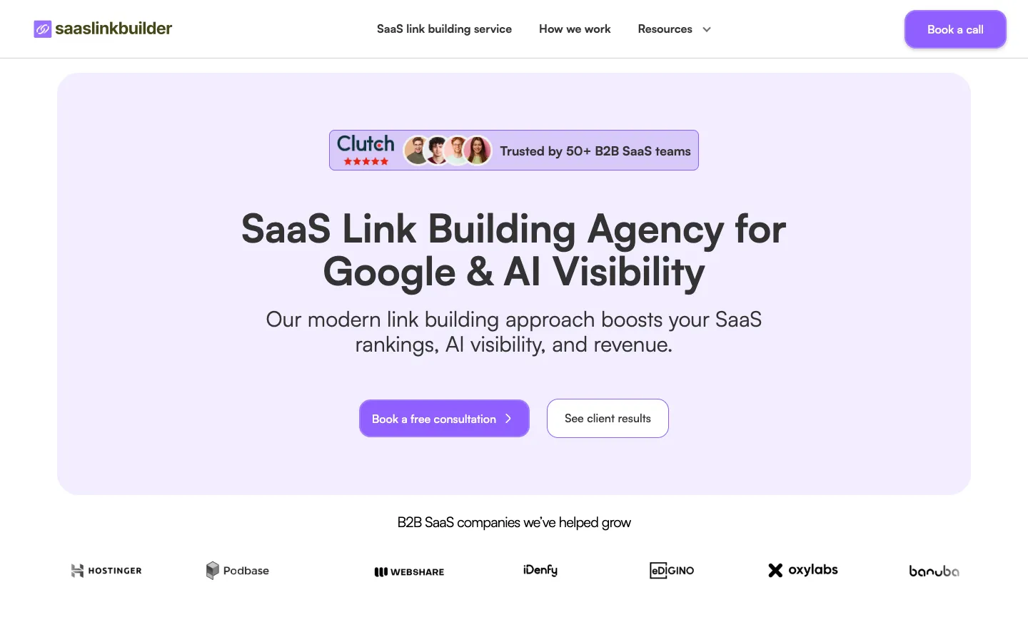 SaaS Link Builder website, saaslinkbuilder.com